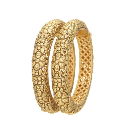 Antique Rajwadi Gold Plated Brass Screw Lock Bangles