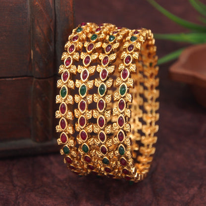 Traditional South Indian Brass Bangles with Antique Matte Finish ? A Timeless Classic