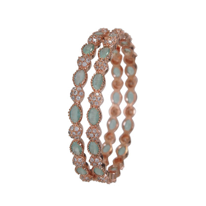 Orna American Diamond Rose Gold Bangle (Pack of 2)