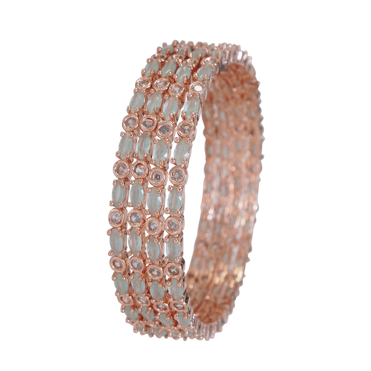 Orna American Diamond Rose Gold Bangle (Pack of 4)