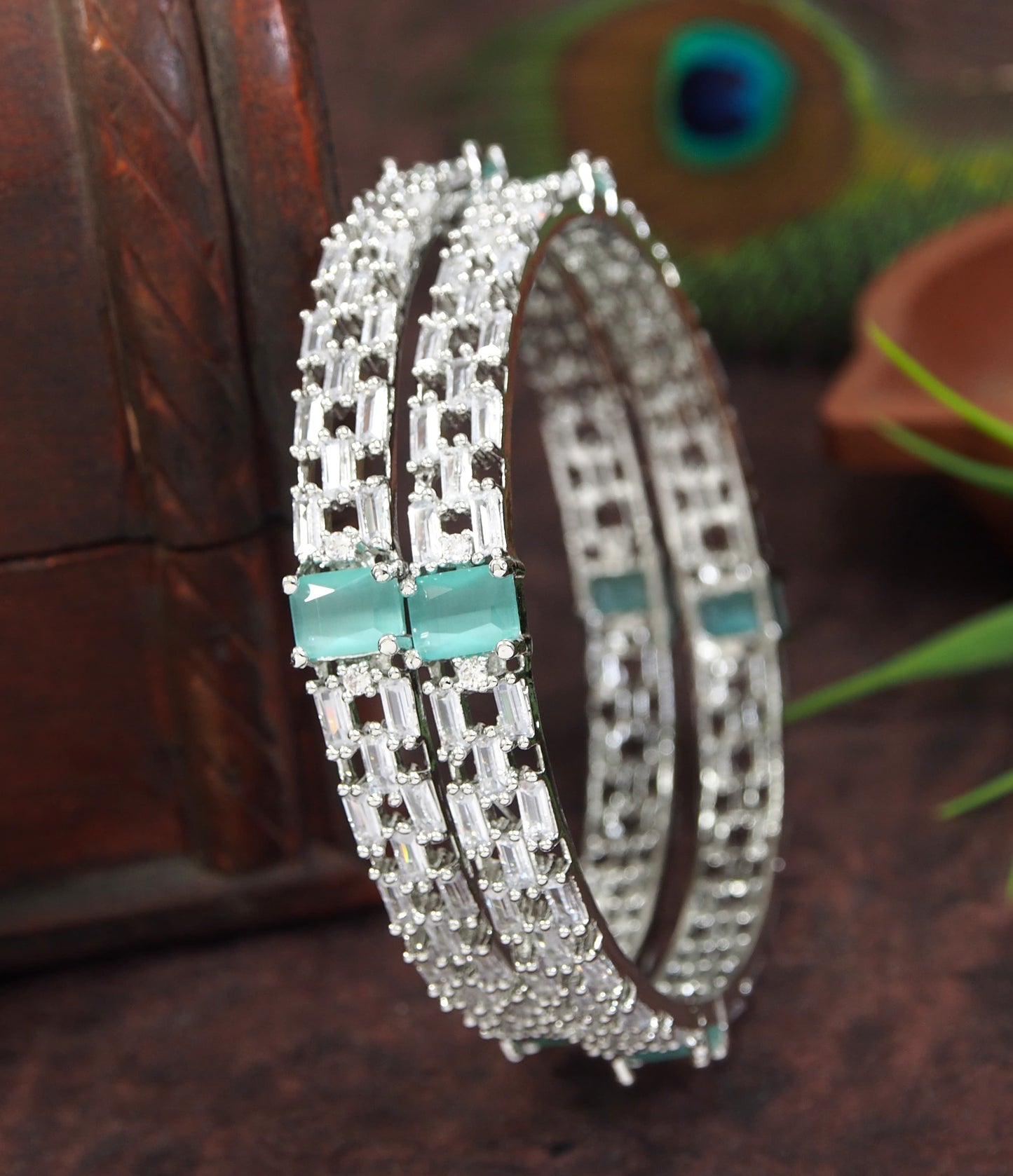 Silver Plated Zircon American Diamond Bangle