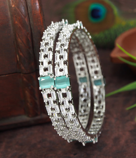 Silver Plated Zircon American Diamond Bangle