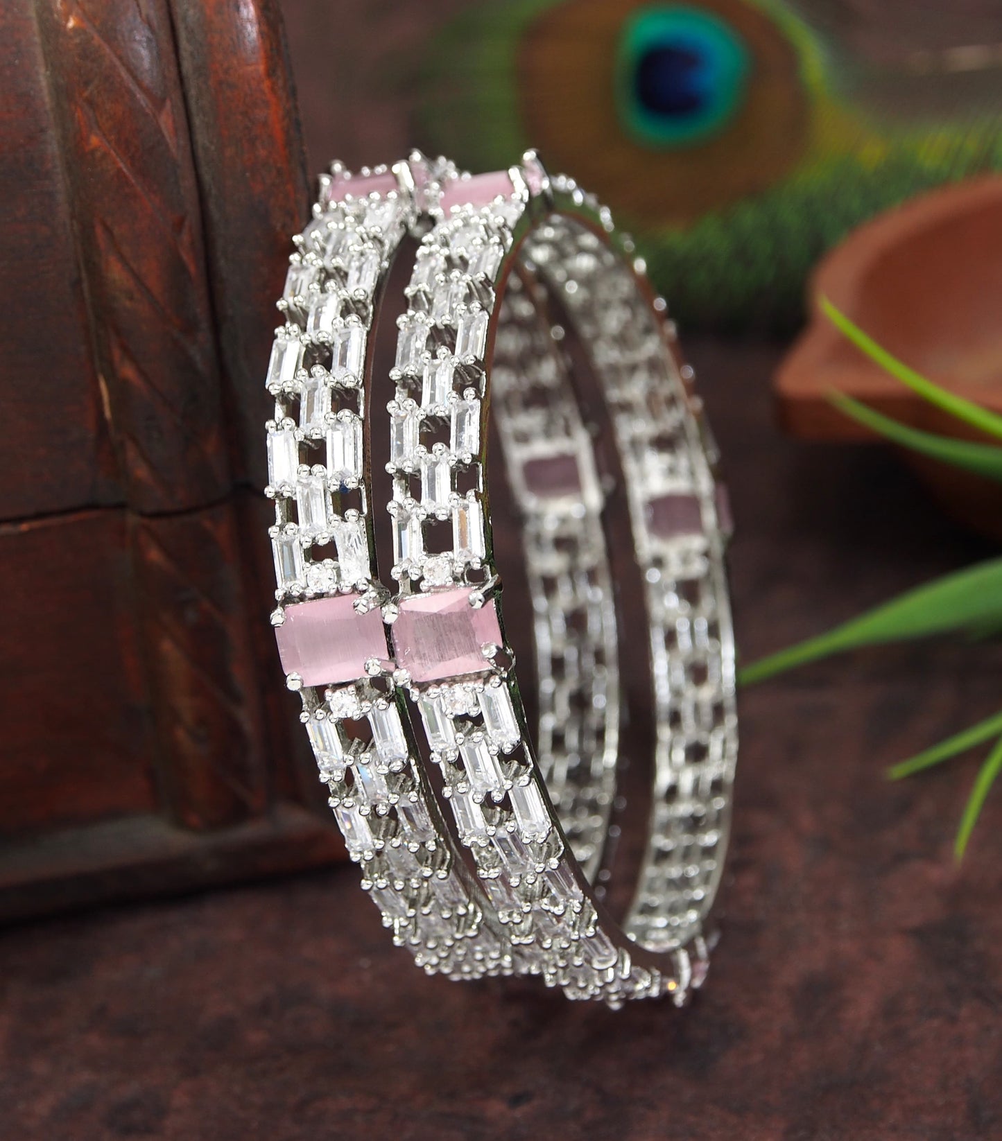 Silver Plated Zircon American Diamond Bangle