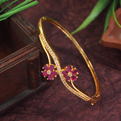 American Diamond Free Size Openable Micro Polish Bracelet