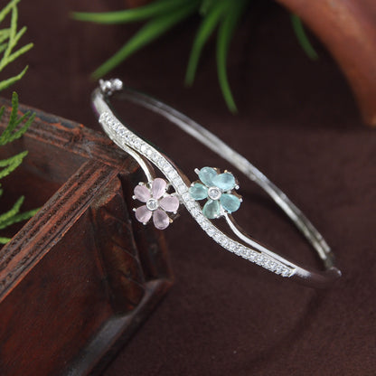 American Diamond Free Size Openable Micro Polish Bracelet