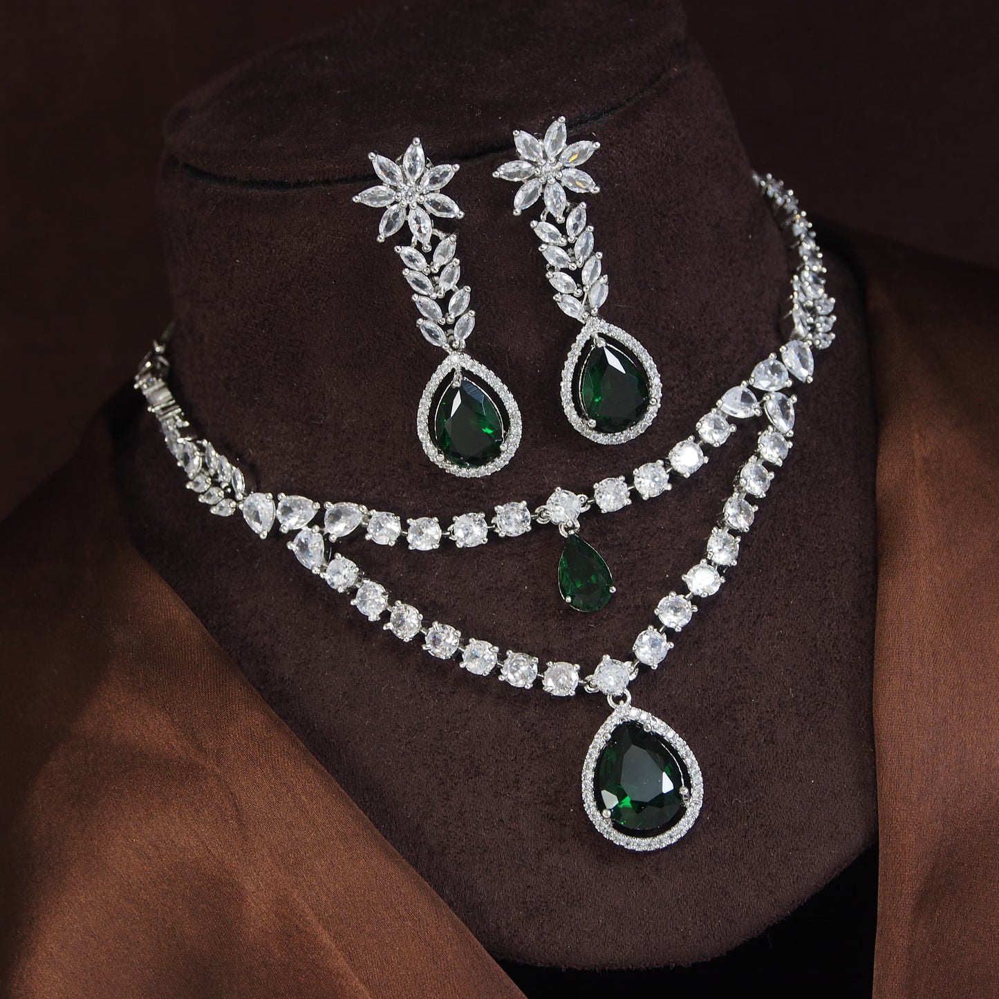 Orna Zircom American Diamond Necklace Set