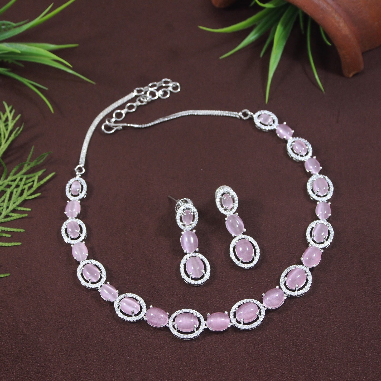 Zircon Chokar Necklace Set