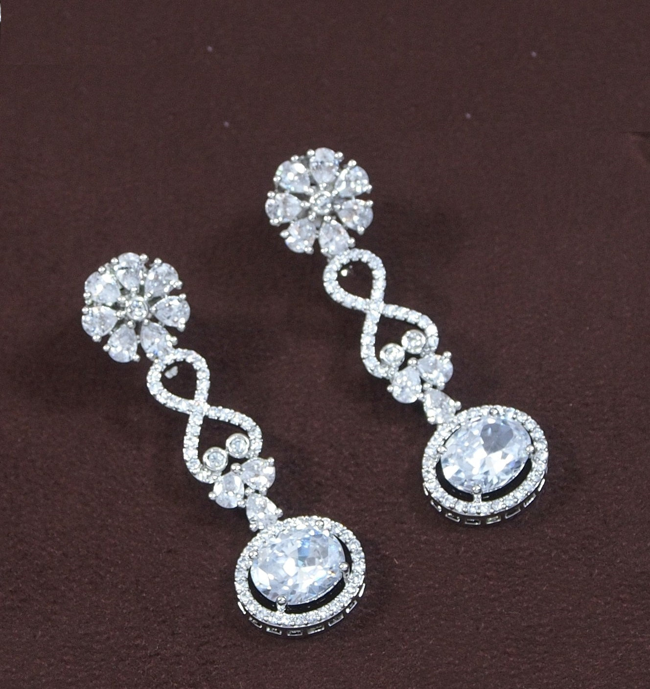 Zircon Silver Chokar Necklace Set