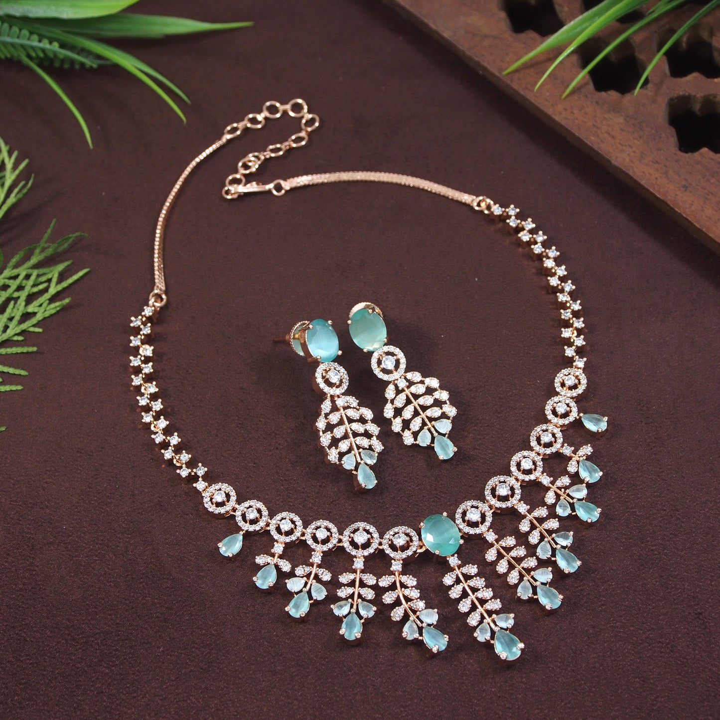 American Diamond Zircon Necklace Set