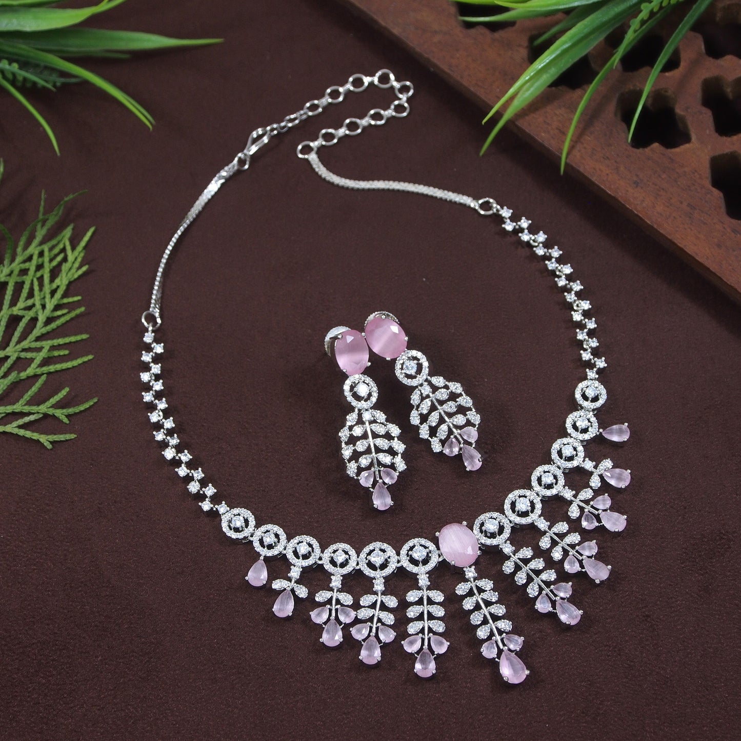 American Diamond Zircon Necklace Set