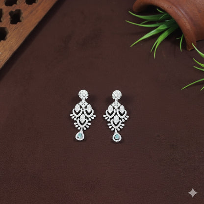 Zircon Mint Silver Necklace Set