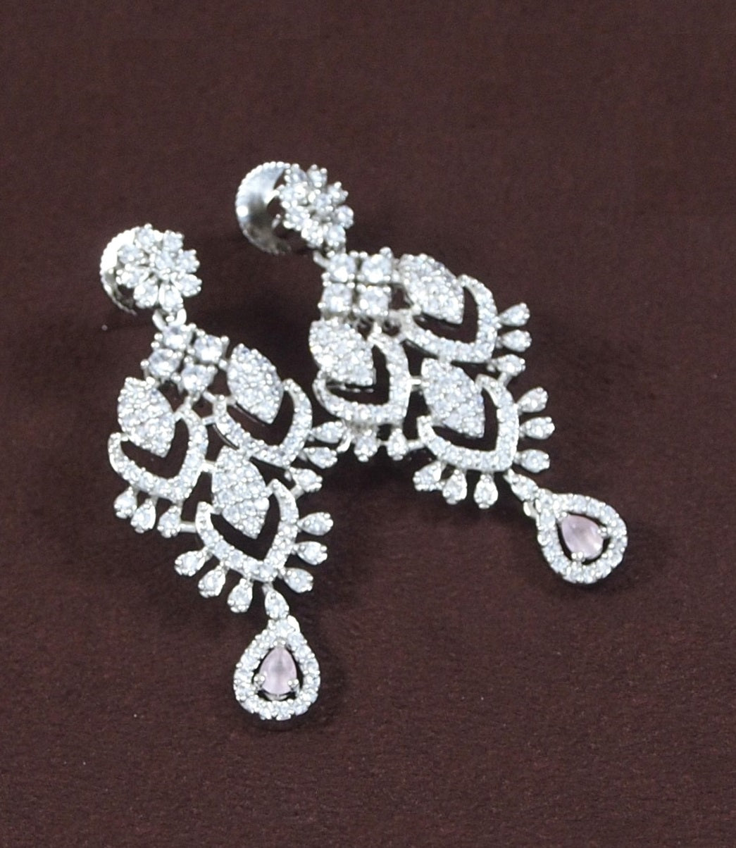 Zircon Pink Silver Necklace Set