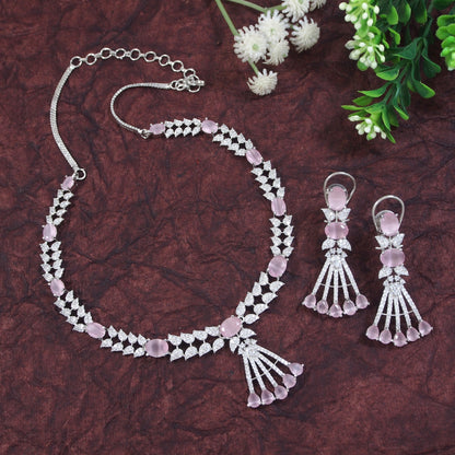 Zircon Silver Necklace Set