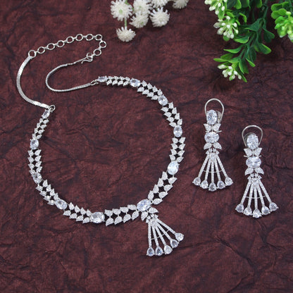 Zircon Silver Necklace Set