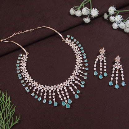 American Diamond Zircon Necklace Set