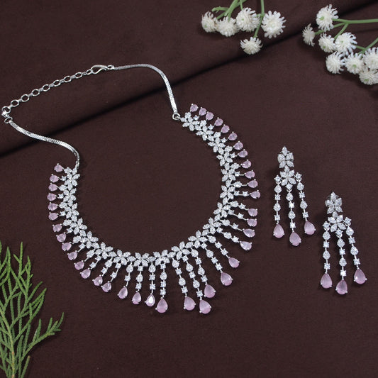 American Diamond Zircon Necklace Set