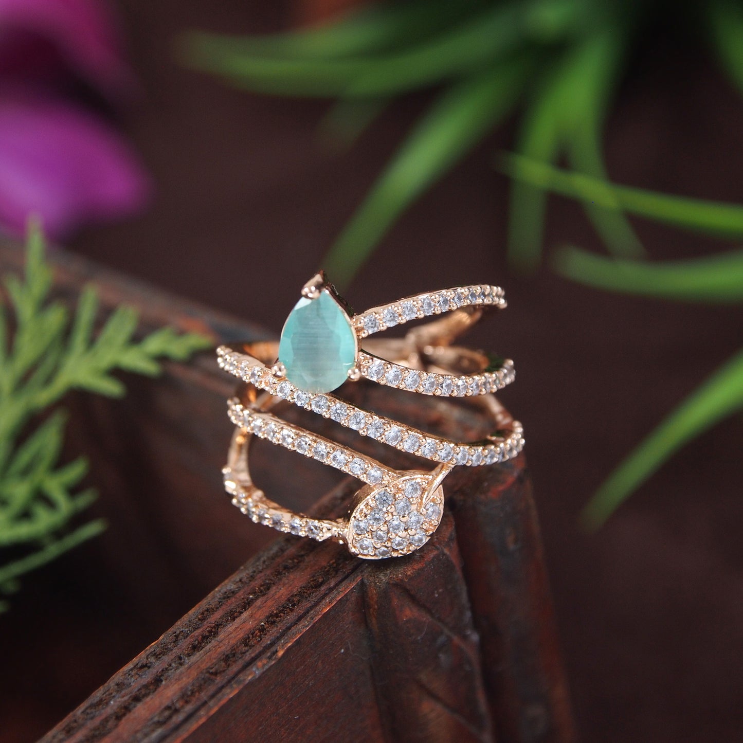 Zircon Diamond Ring