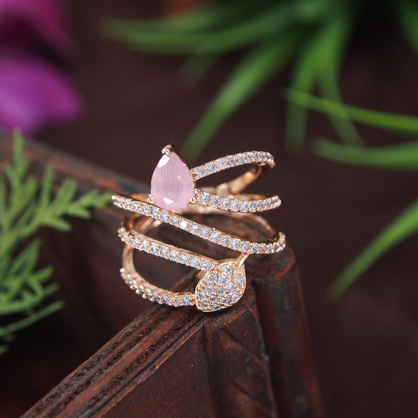 Zircon Diamond Ring