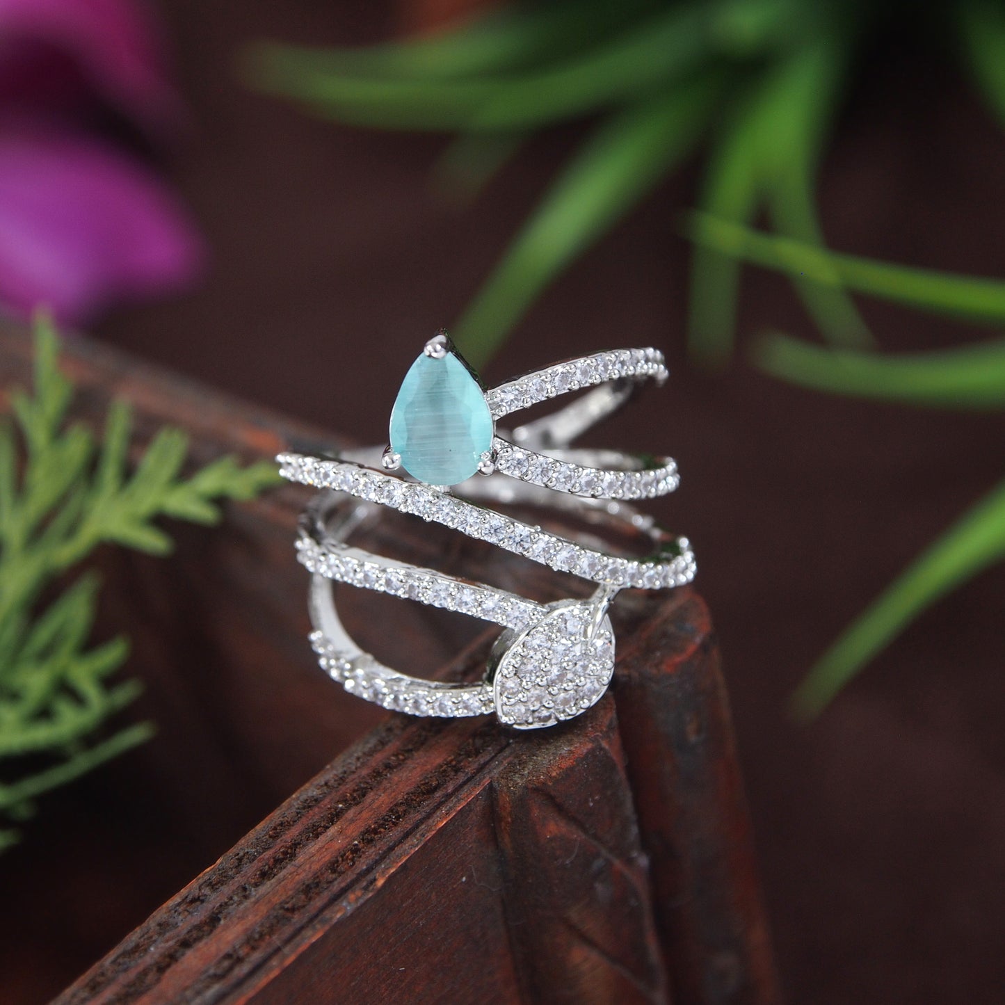 Zircon Diamond Ring