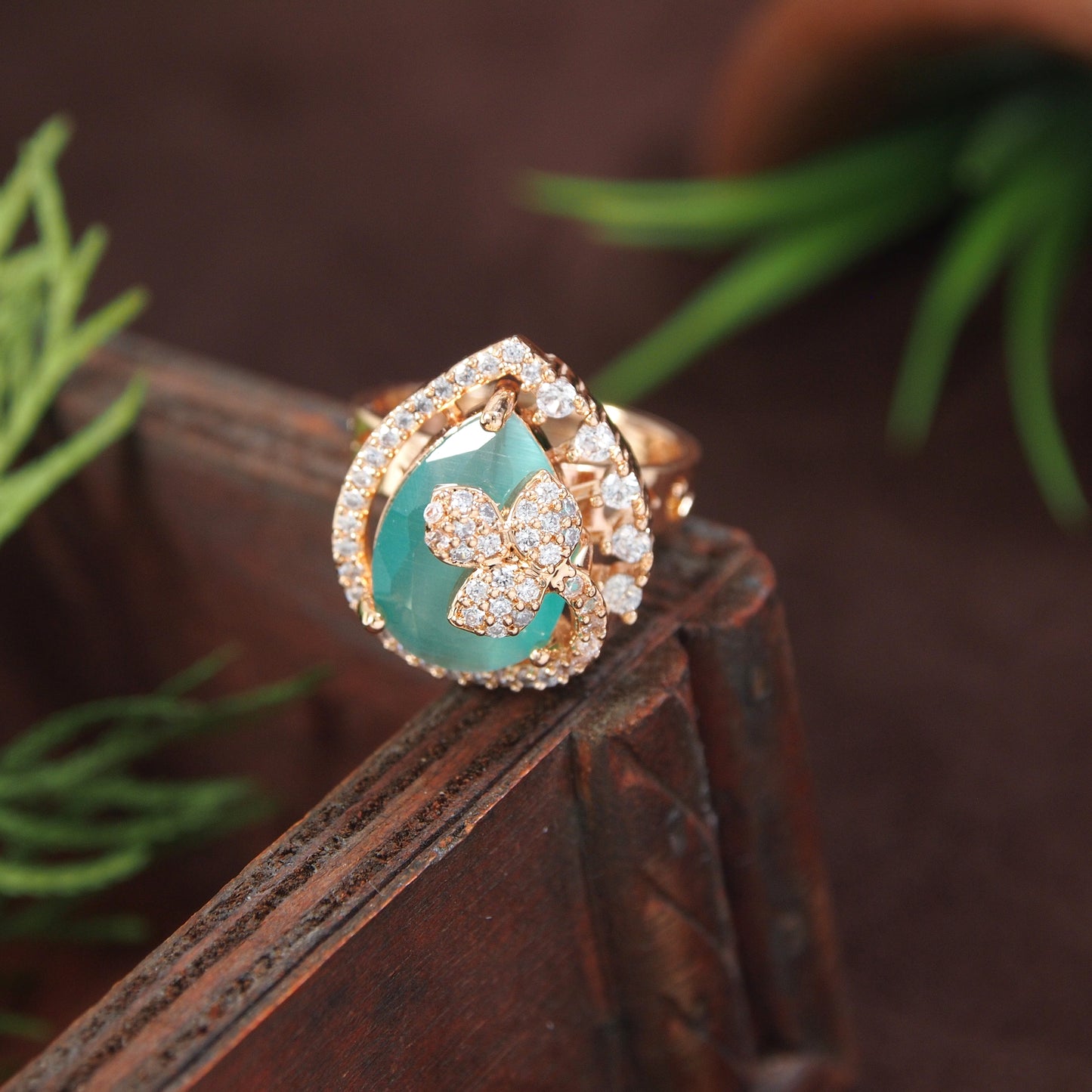 Zircon Diamond Ring