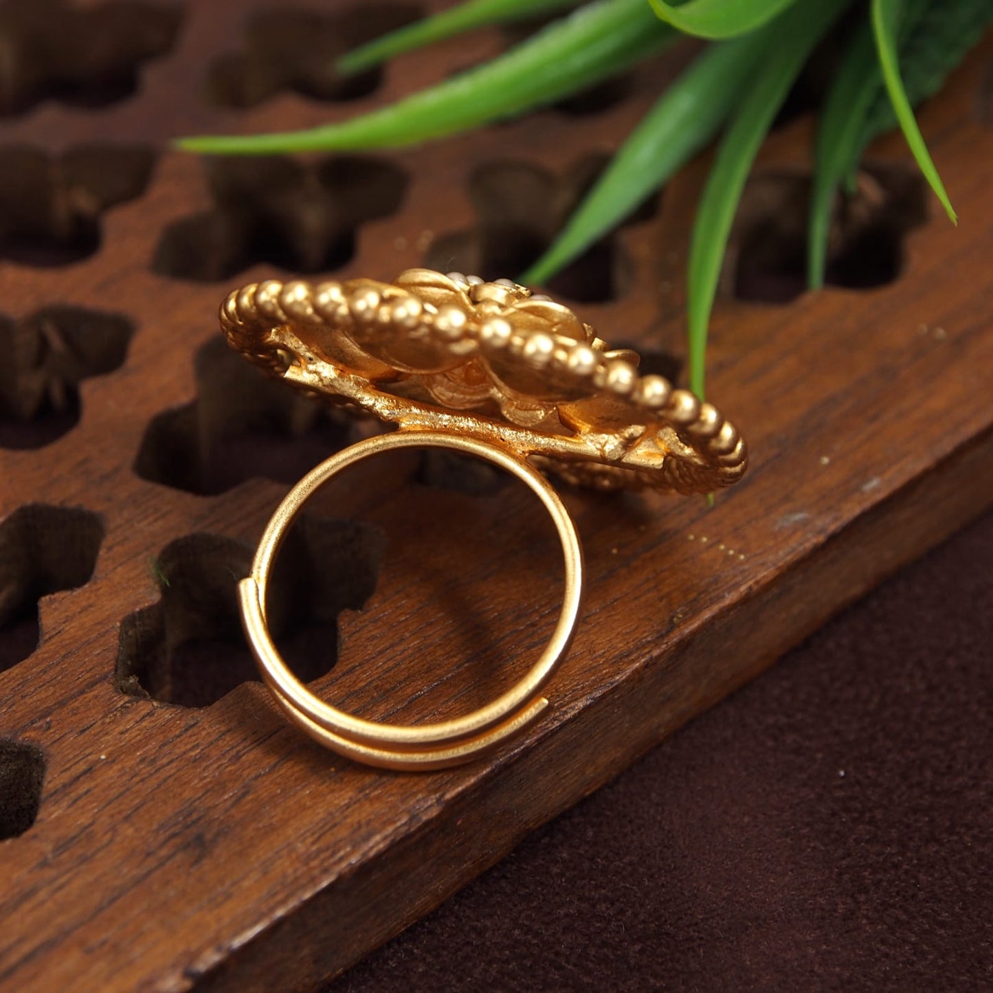 Orna Brass Meenakari AD Finger Ring