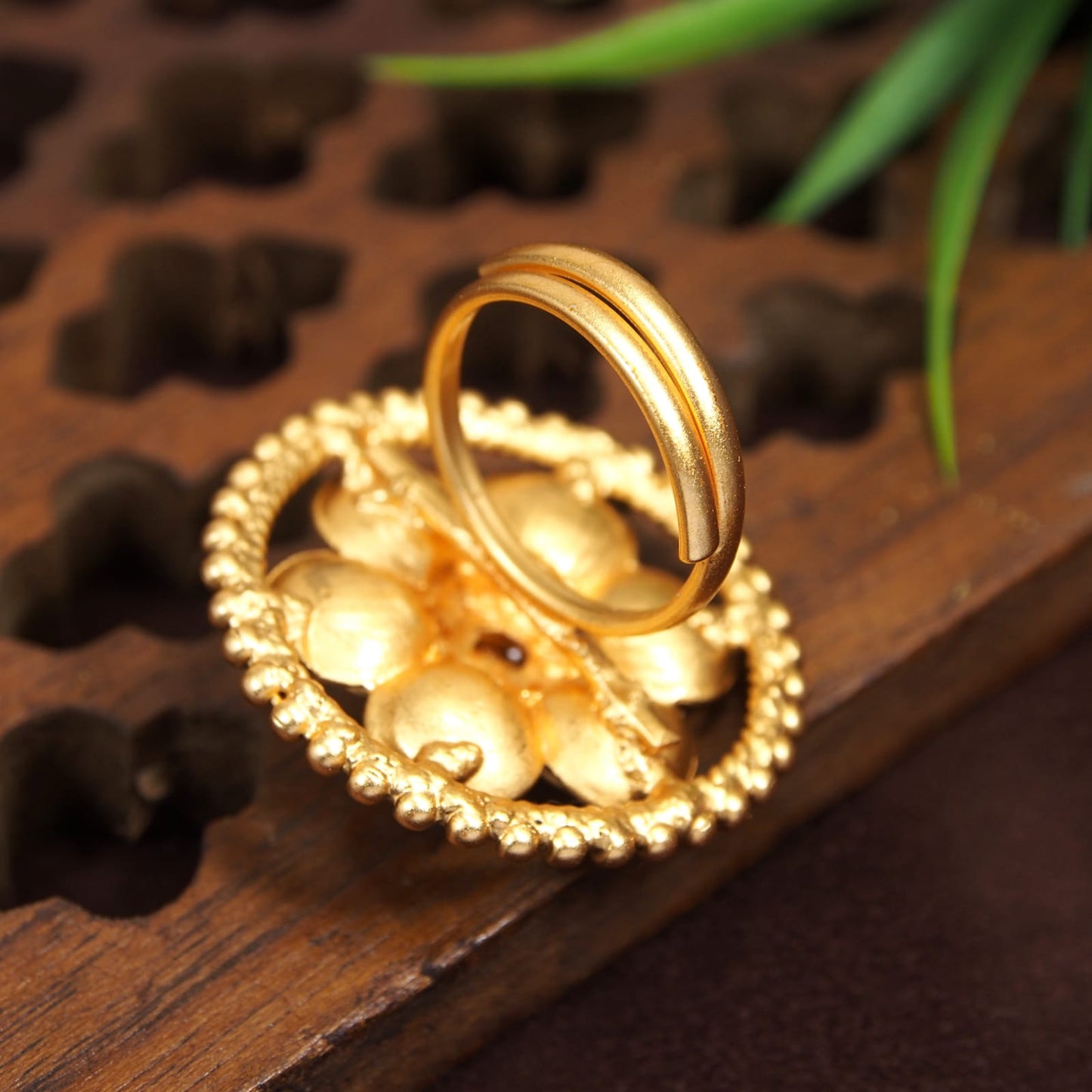 Orna Brass Meenakari AD Finger Ring