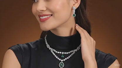Orna Zircom American Diamond Necklace Set