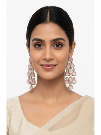 Ethnic Multi Stone & Kundan Style Statement Earrings
