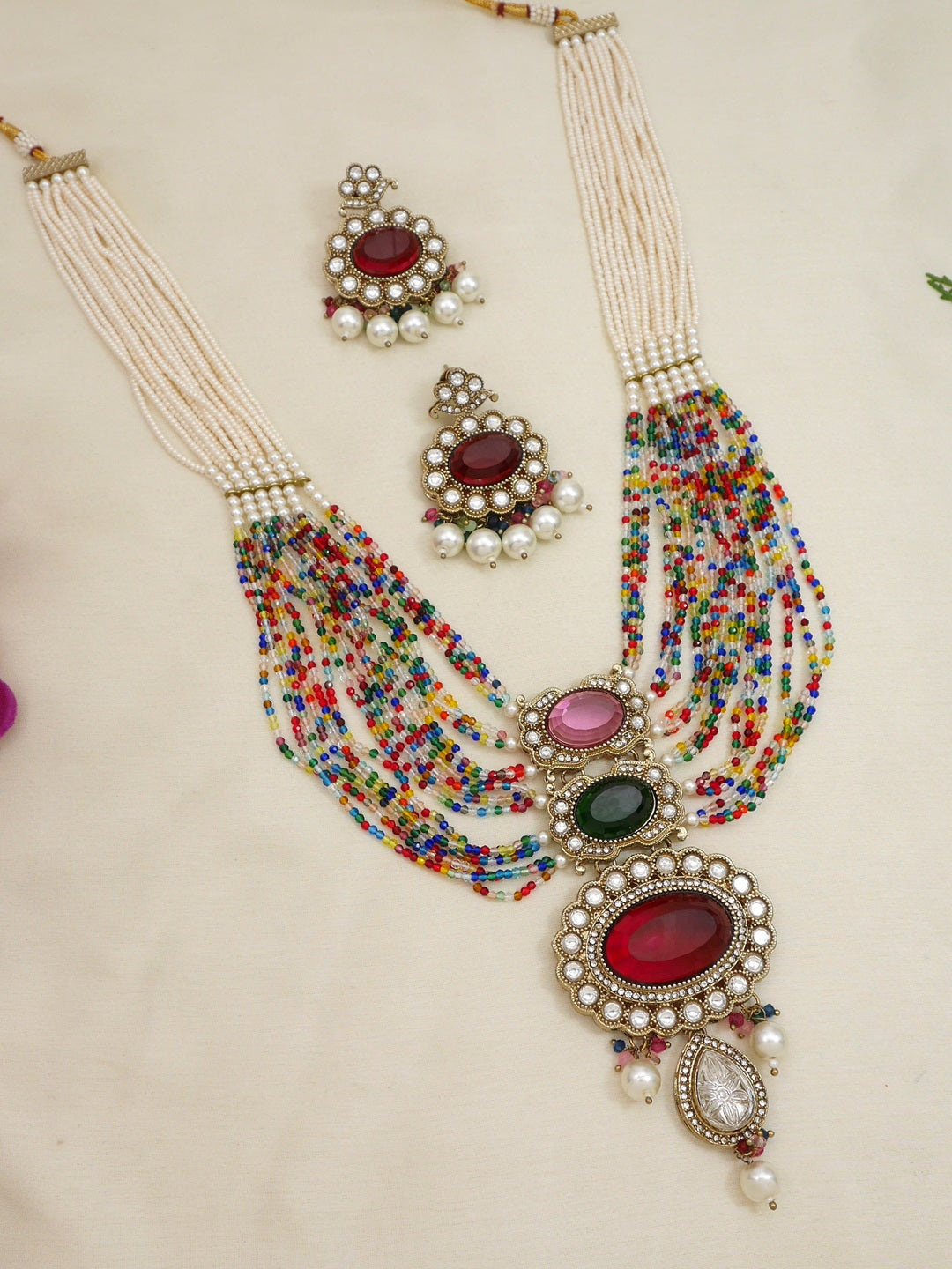 Heritage Pearl & Beaded Layered Necklace Set