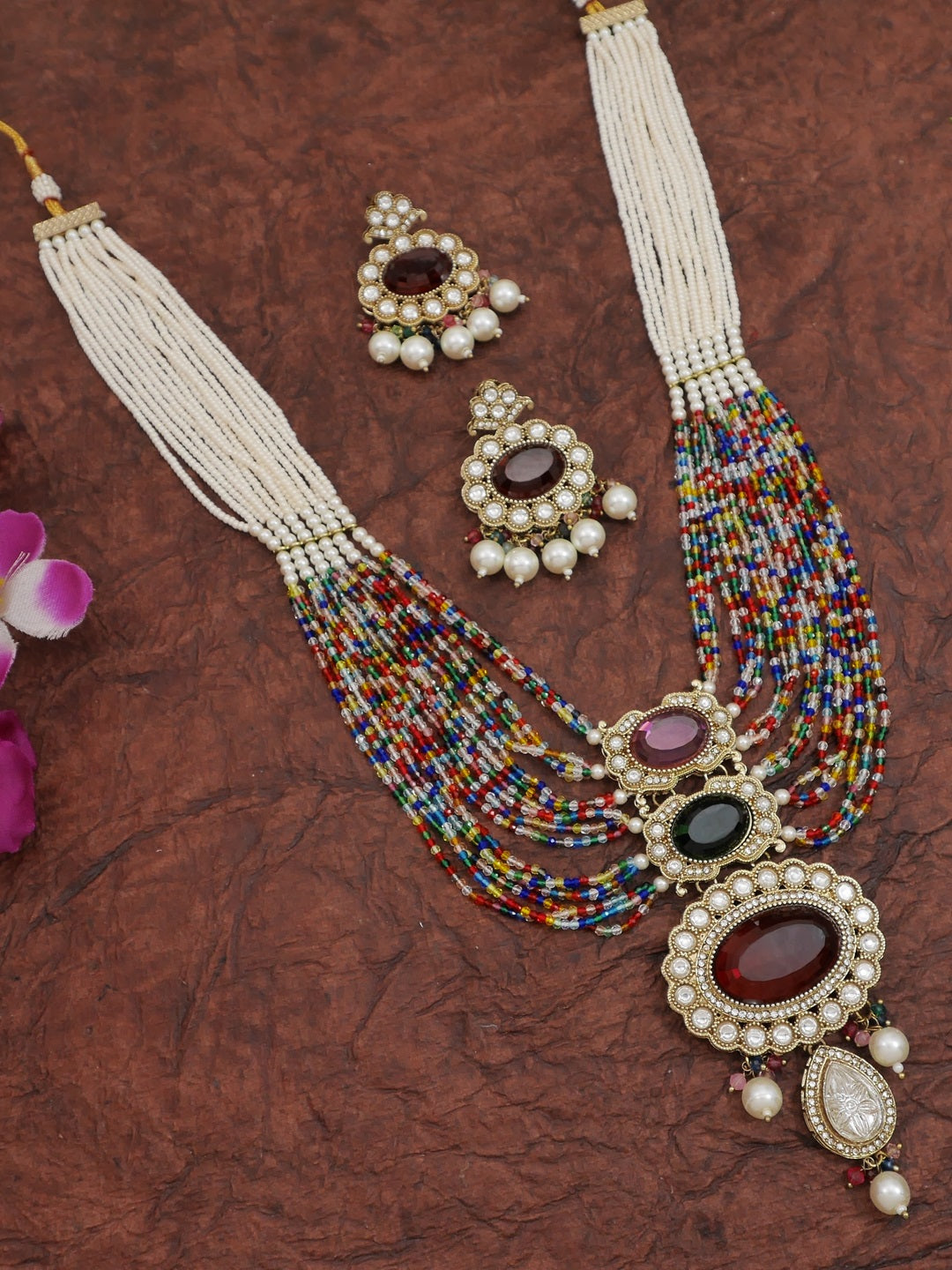 Heritage Pearl & Beaded Layered Necklace Set