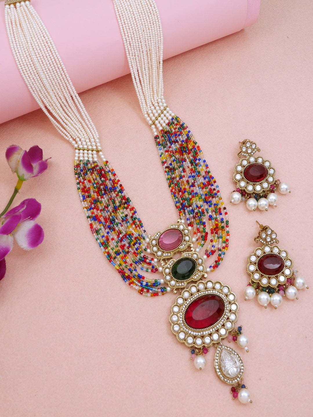 Heritage Pearl & Beaded Layered Necklace Set