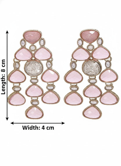 Ethnic Multi Stone & Kundan Style Statement Earrings