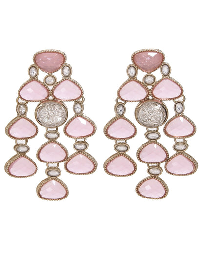 Ethnic Multi Stone & Kundan Style Statement Earrings