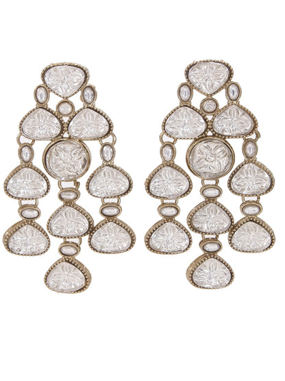 Ethnic Multi Stone & Kundan Style Statement Earrings