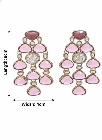 Ethnic Multi Stone & Kundan Style Statement Earrings