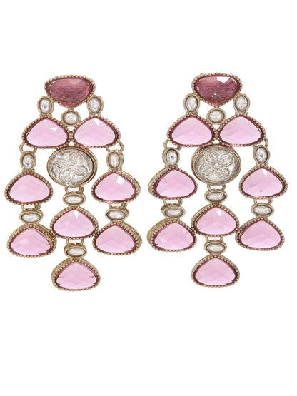 Ethnic Multi Stone & Kundan Style Statement Earrings