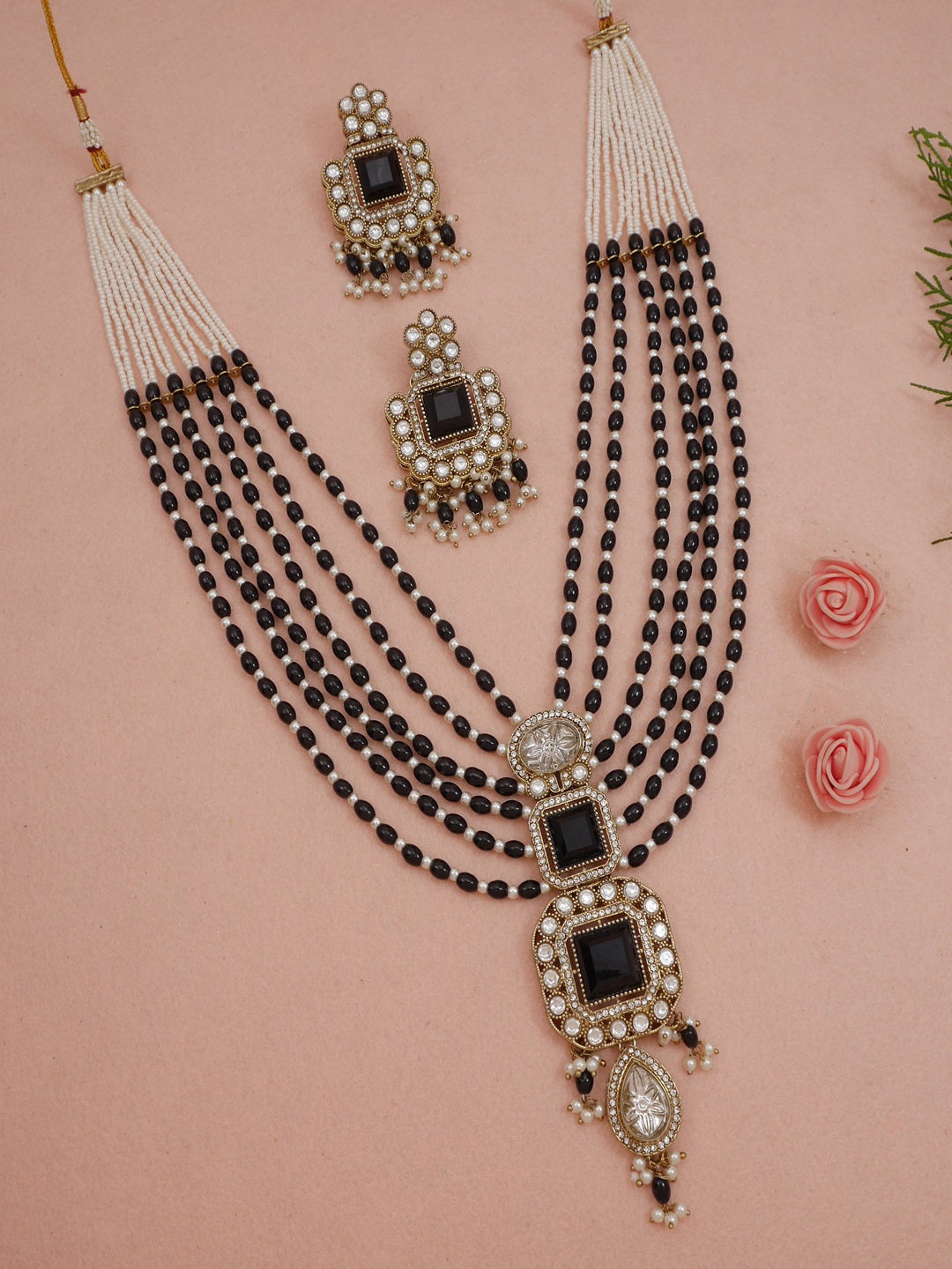 Royal Heirloom Beaded Pearl Layered Necklace Set