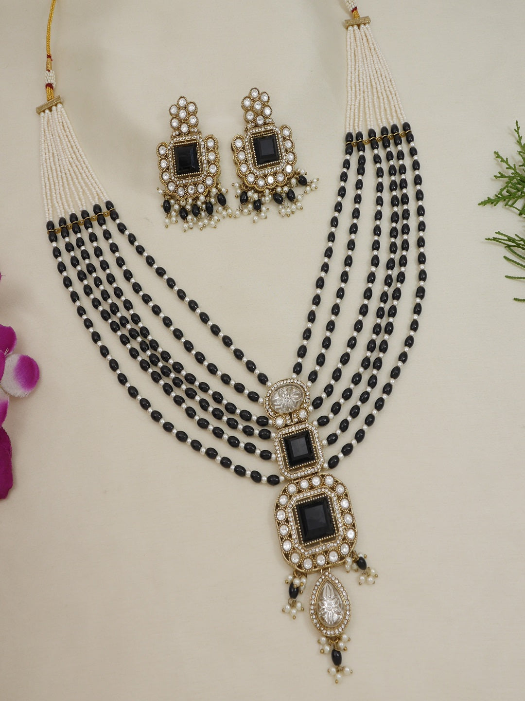 Royal Heirloom Beaded Pearl Layered Necklace Set