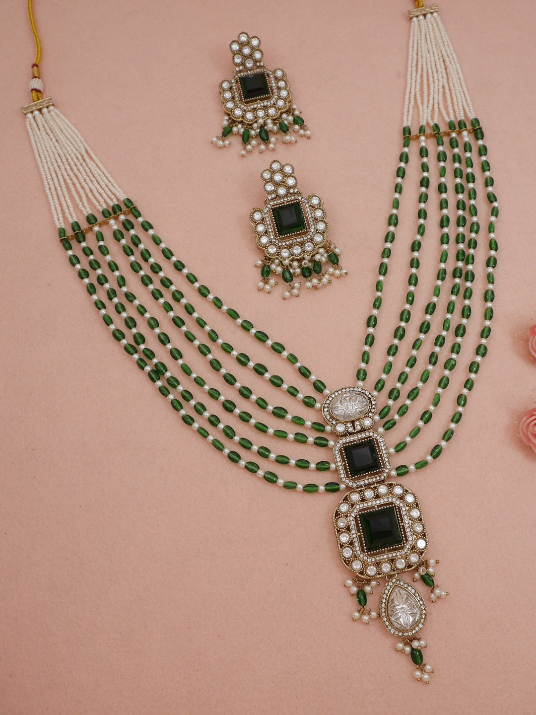 Royal Heirloom Beaded Pearl Layered Necklace Set