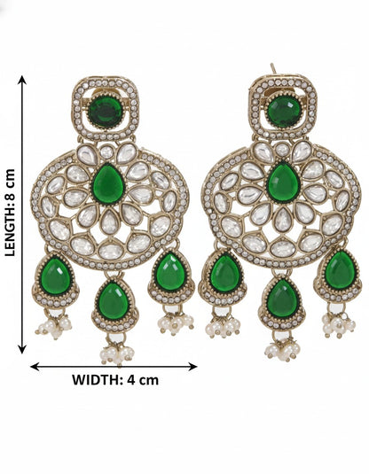 Traditional Wedding-Style Multi Stone Pearl Drop Earrings
