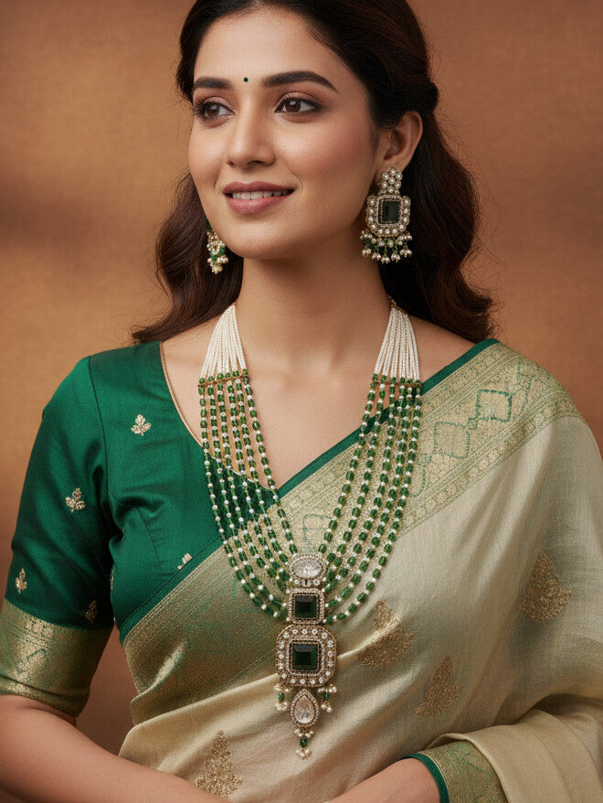 Royal Heirloom Beaded Pearl Layered Necklace Set