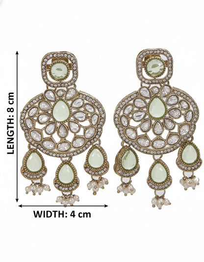 Traditional Wedding-Style Multi Stone Pearl Drop Earrings