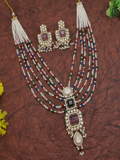 Royal Heirloom Beaded Pearl Layered Necklace Set