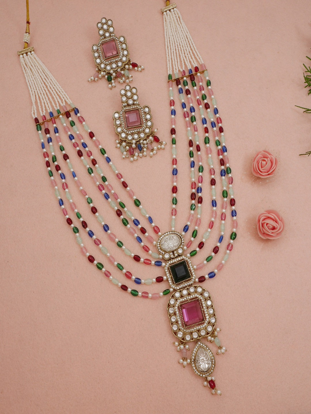 Royal Heirloom Beaded Pearl Layered Necklace Set