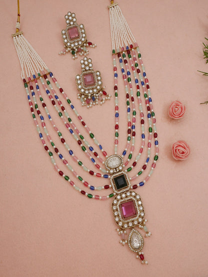 Royal Heirloom Beaded Pearl Layered Necklace Set