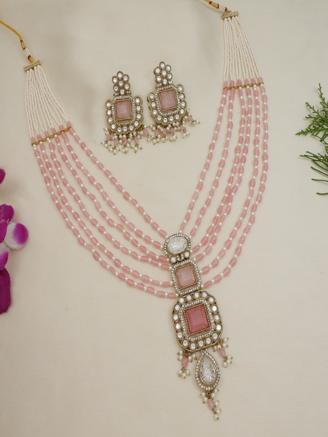 Royal Heirloom Beaded Pearl Layered Necklace Set