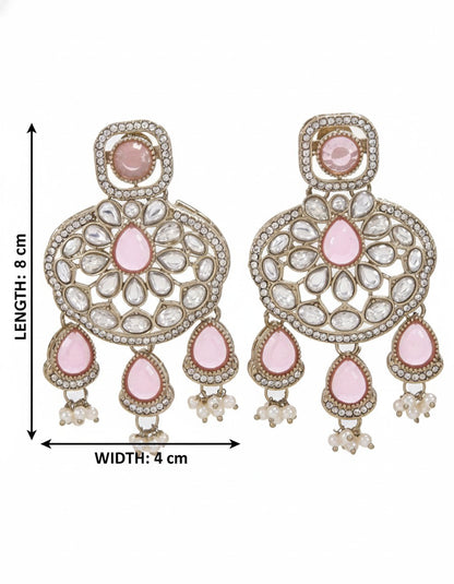 Traditional Wedding-Style Multi Stone Pearl Drop Earrings