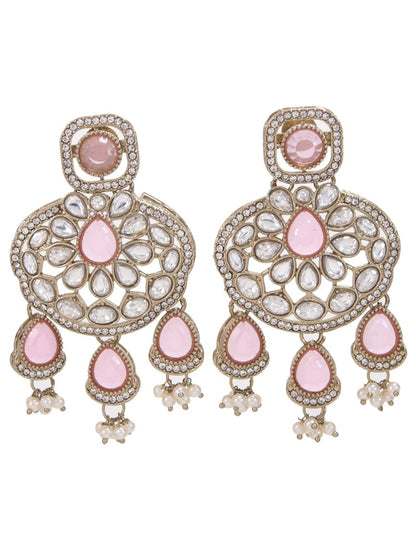 Traditional Wedding-Style Multi Stone Pearl Drop Earrings