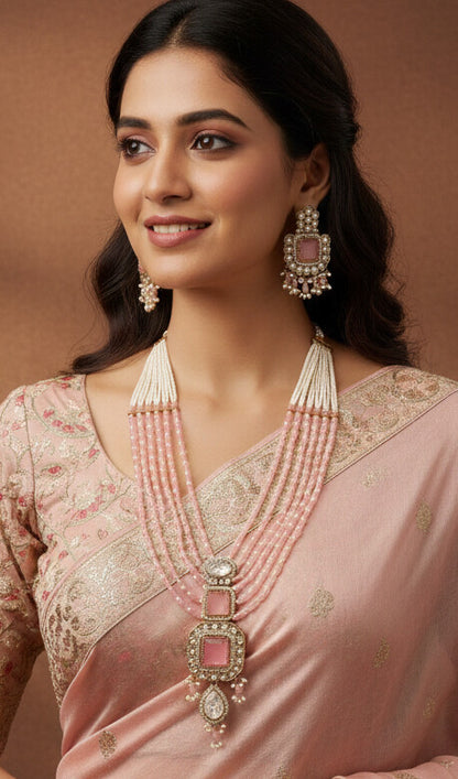 Royal Heirloom Beaded Pearl Layered Necklace Set