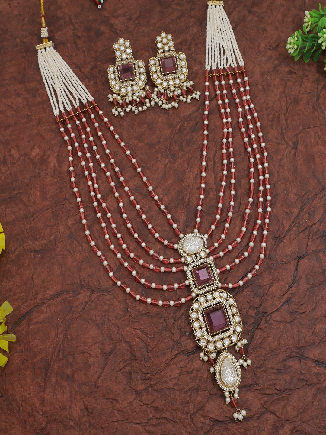Royal Heirloom Beaded Pearl Layered Necklace Set